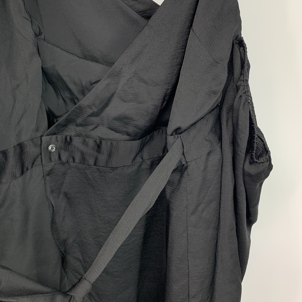 Revolve NBD Dress Aria Black Mini Tie Wrap Long Sleeve Satin NWT Womens Large - Picture 16 of 16